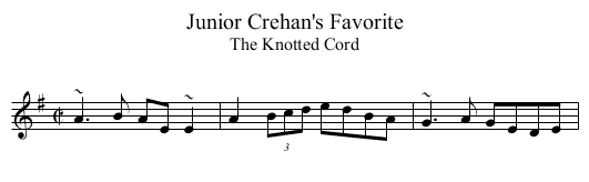 Junior Crehan's Favorite - staff notation