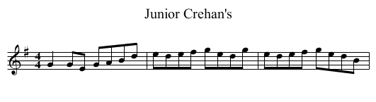 Junior Crehan's - staff notation