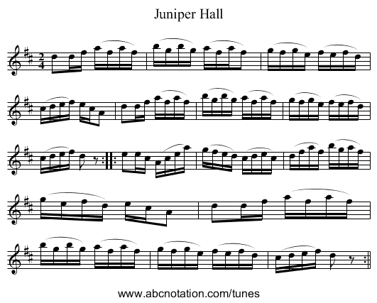 Juniper Hall - staff notation