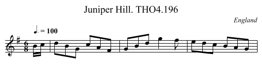 Juniper Hill. THO4.196 - staff notation