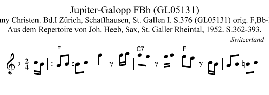 Jupiter-Galopp FBb (GL05131) - staff notation