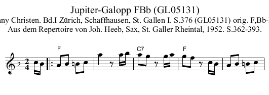 Jupiter-Galopp FBb (GL05131) - staff notation