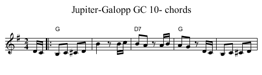 Jupiter-Galopp GC 10- chords - staff notation