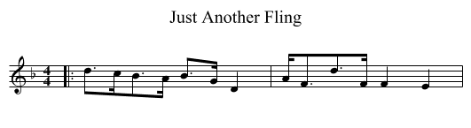 Just Another Fling - staff notation