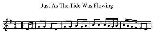 Just As The Tide Was Flowing - staff notation