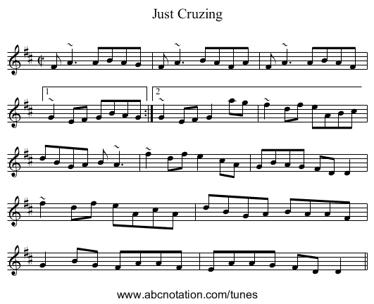 Just Cruzing - staff notation