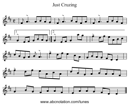 Just Cruzing - staff notation