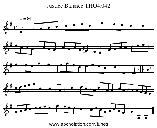 Justice Balance THO4.042 - staff notation