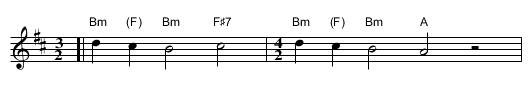 Kad ja poỌh na Bemba&scaron;u, - staff notation