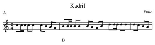 Kadril - staff notation