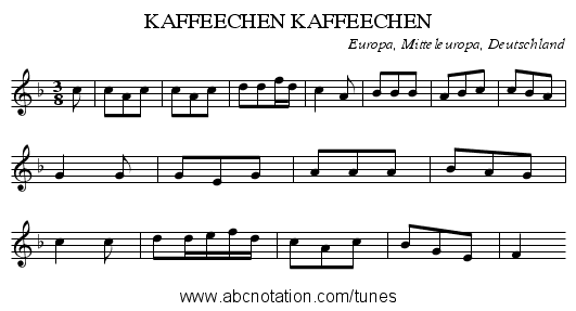 KAFFEECHEN KAFFEECHEN - staff notation