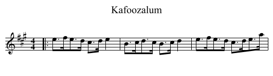 Kafoozalum - staff notation