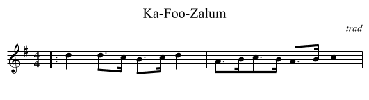 Ka-Foo-Zalum - staff notation