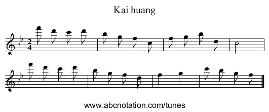 Kai huang - staff notation