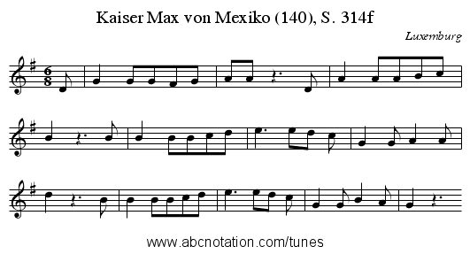 Kaiser Max von Mexiko (140), S. 314f - staff notation