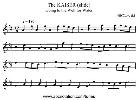 KAISER (slide), The - staff notation