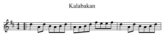 Kalabakan - staff notation