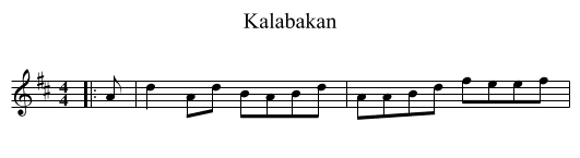 Kalabakan - staff notation
