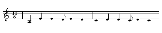 Kalajdzijsko - staff notation