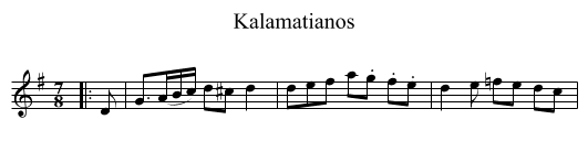Kalamatianos - staff notation