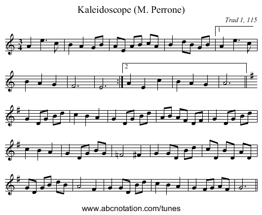 Kaleidoscope (M. Perrone) - staff notation