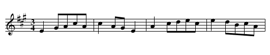 Kalinka w dole stojala - staff notation