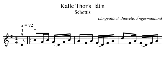 Kalle Thor's  låt'n - staff notation
