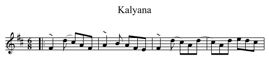 Kalyana - staff notation