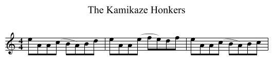 Kamikaze Honkers, The  - staff notation