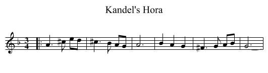 Kandel's Hora - staff notation