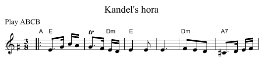 Kandel's hora - staff notation