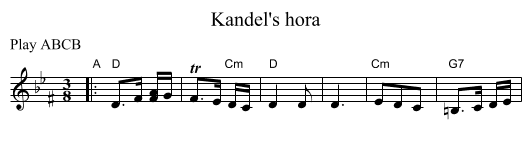 Kandel's hora - staff notation