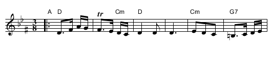 Kandel's hora - staff notation
