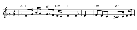 Kandel's hora - staff notation