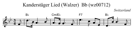 Kanderstäger Lied (Walzer)  Bb (wz00712) - staff notation