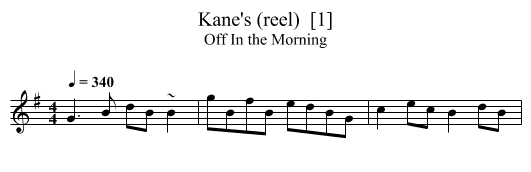 Kane's (reel)  [1] - staff notation