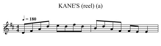 KANE'S (reel) (a) - staff notation