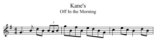 Kane's - staff notation