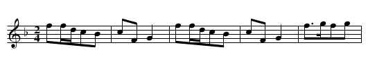 Kang babing - staff notation