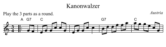Kanonwalzer - staff notation