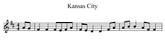 Kansas City - staff notation