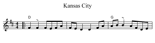 Kansas City - staff notation