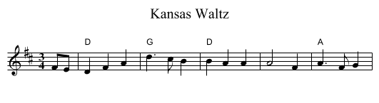 Kansas Waltz - staff notation