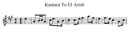 Kantara To El Arish - staff notation
