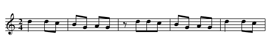 Kapepek - staff notation