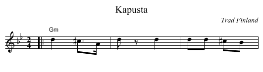 Kapusta - staff notation