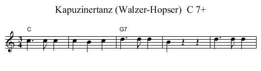Kapuzinertanz (Walzer-Hopser)  C 7+ - staff notation