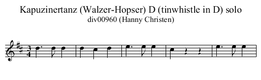 Kapuzinertanz (Walzer-Hopser) D (tinwhistle in D) solo - staff notation