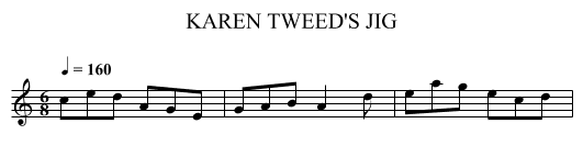 KAREN TWEED'S JIG - staff notation