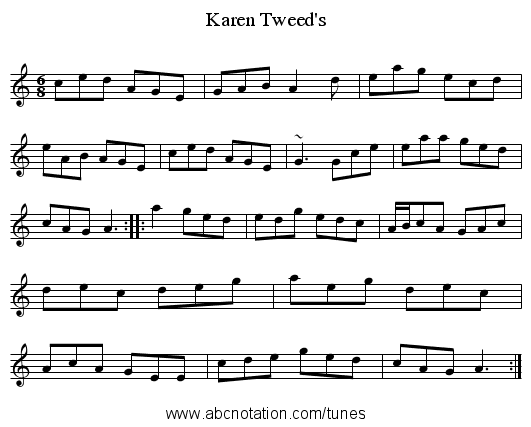 Karen Tweed's - staff notation